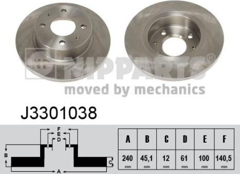 Nipparts J3301038 - Тормозной диск avtokuzovplus.com.ua