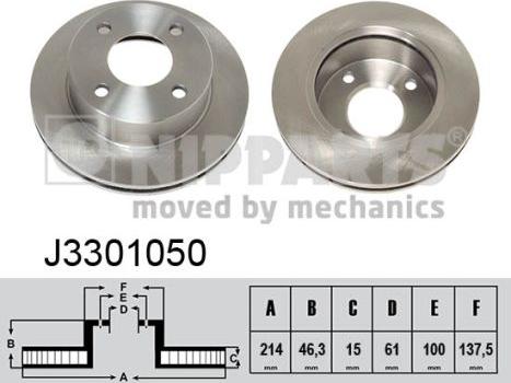 Nipparts J3301050 - Тормозной диск avtokuzovplus.com.ua