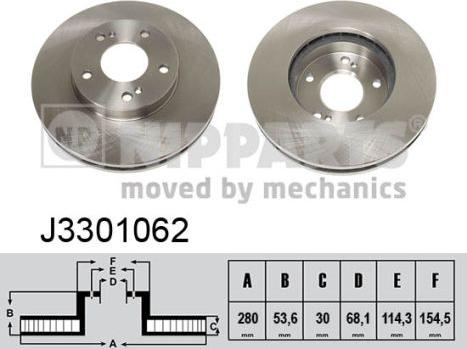 Nipparts J3301062 - Тормозной диск avtokuzovplus.com.ua