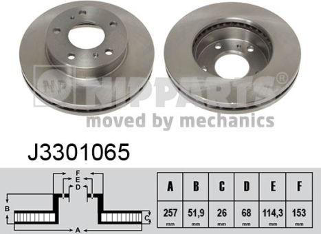 Nipparts J3301065 - Тормозной диск avtokuzovplus.com.ua