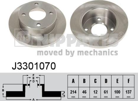 Nipparts J3301070 - Тормозной диск avtokuzovplus.com.ua