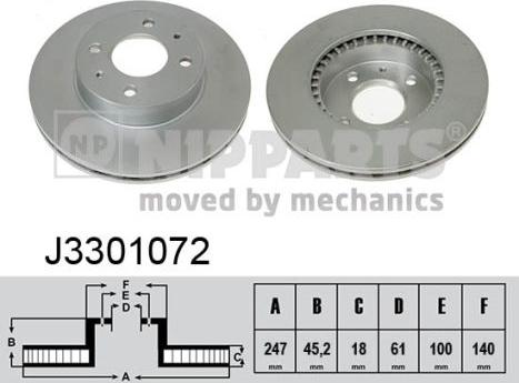 Nipparts J3301072 - Тормозной диск avtokuzovplus.com.ua