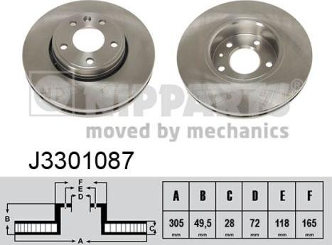 Nipparts J3301087 - Тормозной диск avtokuzovplus.com.ua