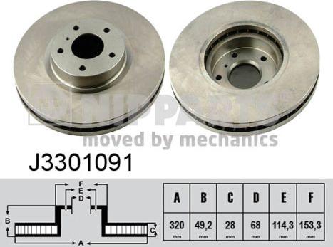 Nipparts J3301091 - Тормозной диск autodnr.net