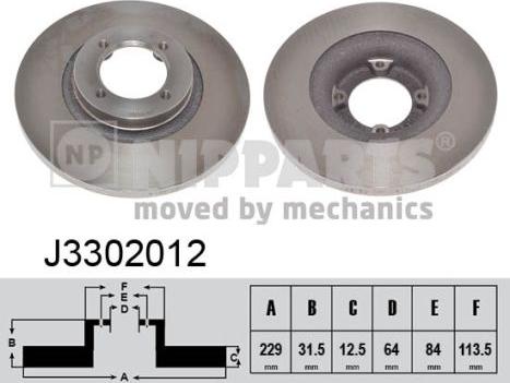 Nipparts J3302012 - Гальмівний диск autocars.com.ua