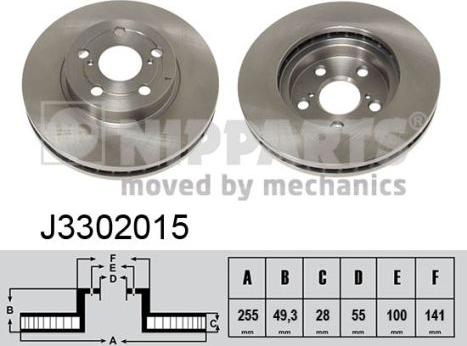 Nipparts J3302015 - Тормозной диск avtokuzovplus.com.ua