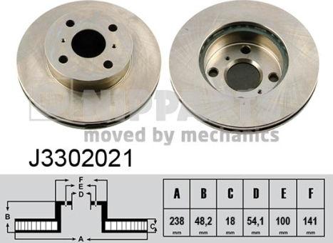 Nipparts J3302021 - Тормозной диск avtokuzovplus.com.ua