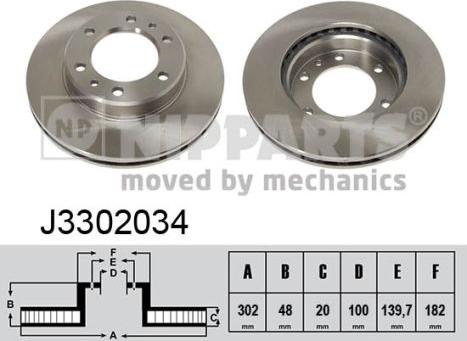 Nipparts J3302034 - Тормозной диск avtokuzovplus.com.ua