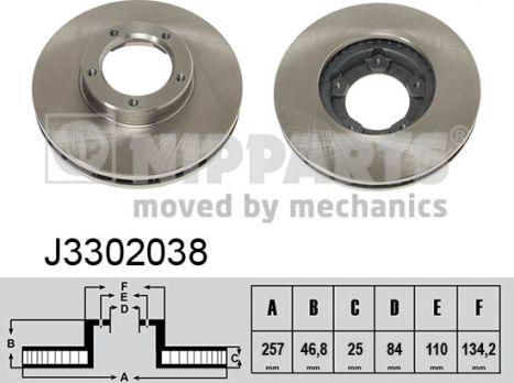 Nipparts J3302038 - Гальмівний диск autocars.com.ua