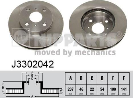 Nipparts J3302042 - Тормозной диск avtokuzovplus.com.ua