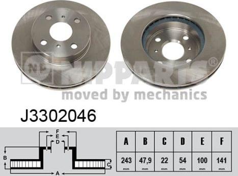 Nipparts J3302046 - Тормозной диск avtokuzovplus.com.ua