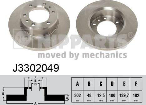 Nipparts J3302049 - Тормозной диск avtokuzovplus.com.ua