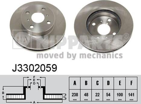 Nipparts J3302059 - Гальмівний диск autocars.com.ua