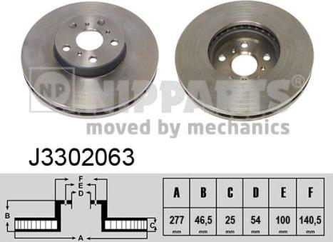 Nipparts J3302063 - Тормозной диск avtokuzovplus.com.ua