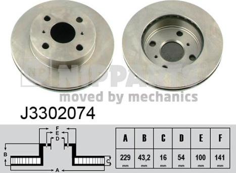 Nipparts J3302074 - Гальмівний диск autocars.com.ua