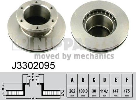 Nipparts J3302095 - Гальмівний диск autocars.com.ua