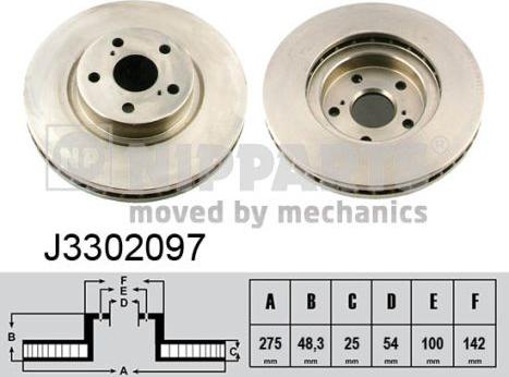 Nipparts J3302097 - Гальмівний диск autocars.com.ua