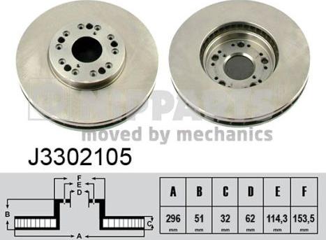 Nipparts J3302105 - ТОРМОЗНАЯ autodnr.net