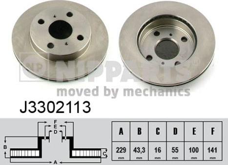 Nipparts J3302113 - Гальмівний диск autocars.com.ua