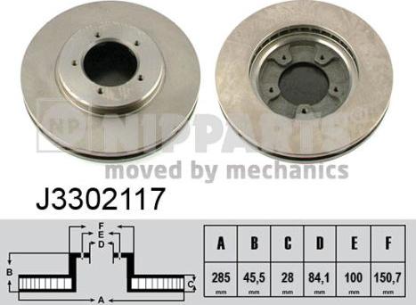 Nipparts J3302117 - Тормозной диск autodnr.net