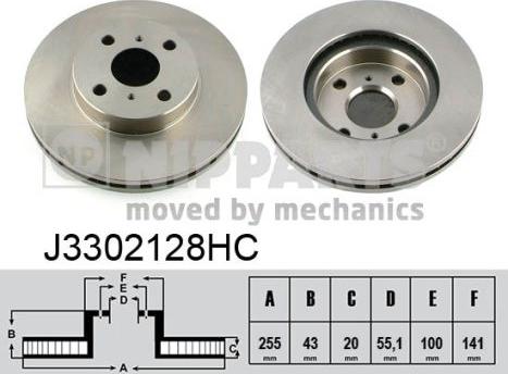 Nipparts J3302128HC - Тормозной диск avtokuzovplus.com.ua