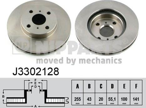 Nipparts J3302128 - Гальмівний диск autocars.com.ua