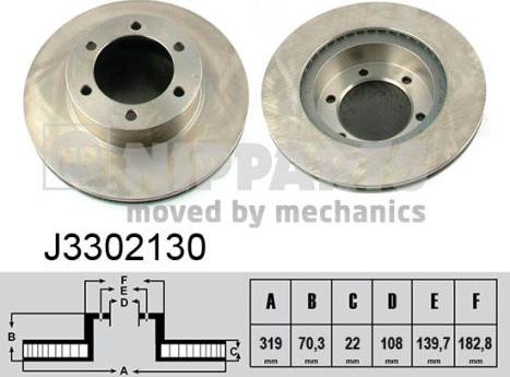 Nipparts J3302130 - Тормозной диск avtokuzovplus.com.ua