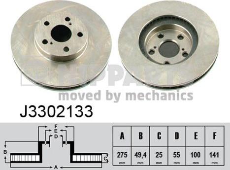 Nipparts J3302133 - Гальмівний диск autocars.com.ua