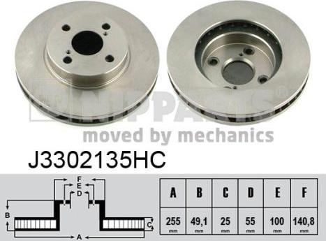 Nipparts J3302135HC - Тормозной диск avtokuzovplus.com.ua