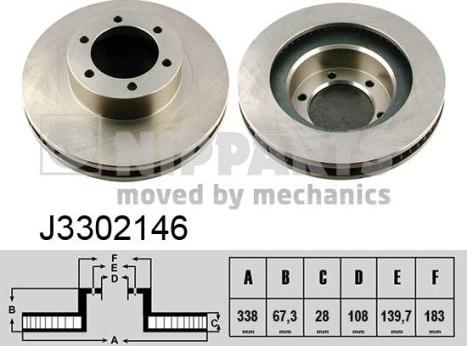 Nipparts J3302146 - Тормозной диск avtokuzovplus.com.ua