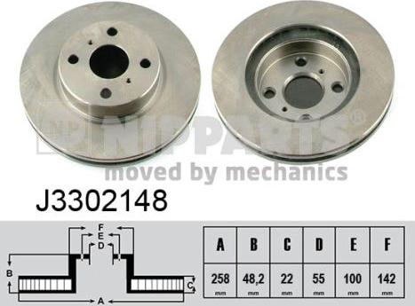 Nipparts J3302148 - Гальмівний диск autocars.com.ua