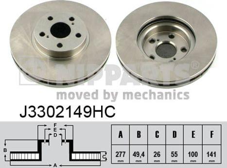 Nipparts J3302149HC - Тормозной диск avtokuzovplus.com.ua