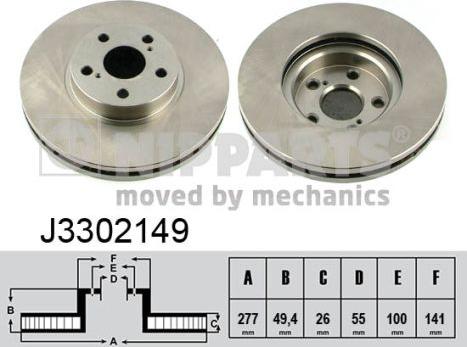 Nipparts J3302149 - Тормозной диск avtokuzovplus.com.ua