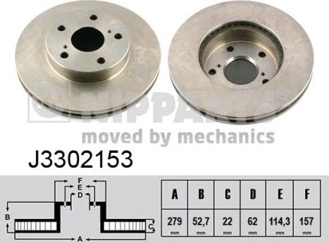 Nipparts J3302153 - Гальмівний диск autocars.com.ua