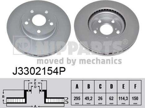 Nipparts J3302154P - Тормозной диск avtokuzovplus.com.ua