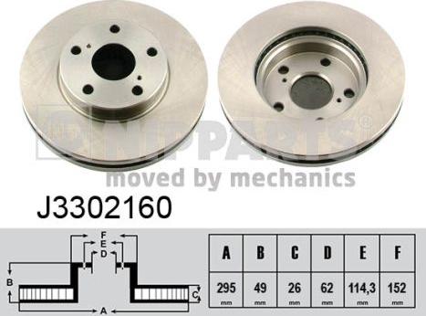 Nipparts J3302160 - Гальмівний диск autocars.com.ua