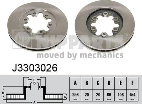 Nipparts J3303026 - Тормозной диск avtokuzovplus.com.ua