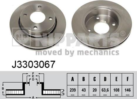 Nipparts J3303067 - Тормозной диск avtokuzovplus.com.ua