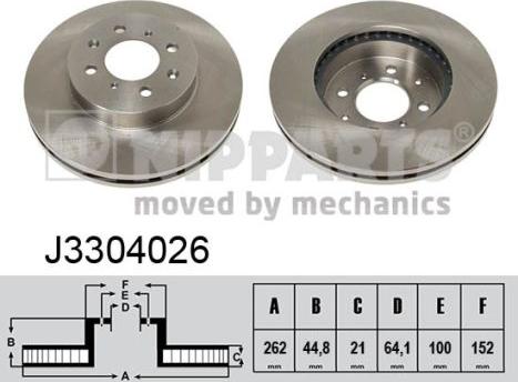 Nipparts J3304026 - Тормозной диск avtokuzovplus.com.ua