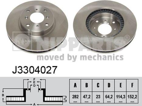 Nipparts J3304027 - Тормозной диск avtokuzovplus.com.ua