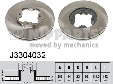 Nipparts J3304032 - Тормозной диск avtokuzovplus.com.ua