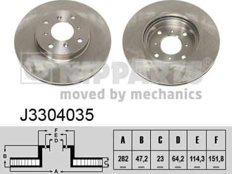 Nipparts J3304035 - Тормозной диск avtokuzovplus.com.ua