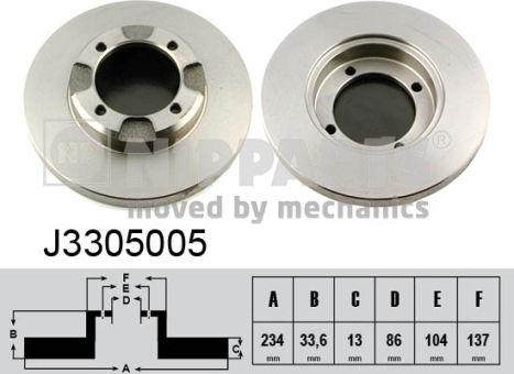 Nipparts J3305005 - Тормозной диск autodnr.net