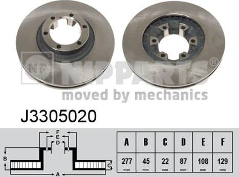 Nipparts J3305020 - Тормозной диск avtokuzovplus.com.ua