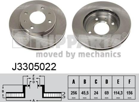 Nipparts J3305022 - Гальмівний диск autocars.com.ua