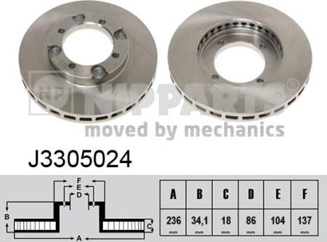 Nipparts J3305024 - Гальмівний диск autocars.com.ua