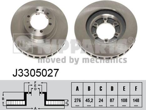 Nipparts J3305027 - Тормозной диск avtokuzovplus.com.ua