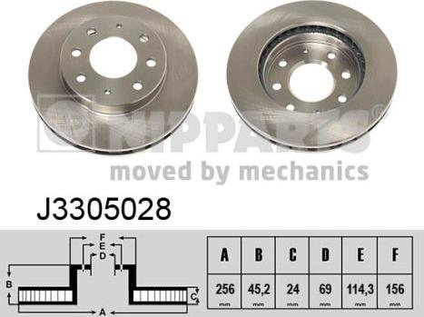 Nipparts J3305028 - Тормозной диск autodnr.net