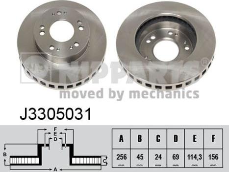 Nipparts J3305031 - Тормозной диск autodnr.net