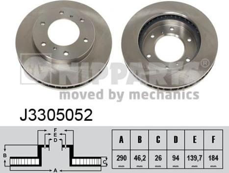 Nipparts J3305052 - Тормозной диск avtokuzovplus.com.ua